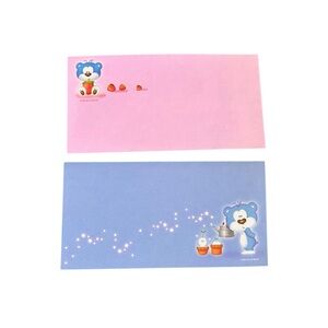 Vintage 90s Y2K Morning Glory Blue Bear Envelope Set Korean Stationary Kawaii